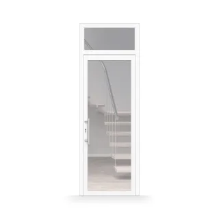 Haustür mit Oberlicht, Kunststoff, Ganzglasfüllung, Weiß, 760 x 2260 mm, 2-fach Verglasung, individuell konfigurieren