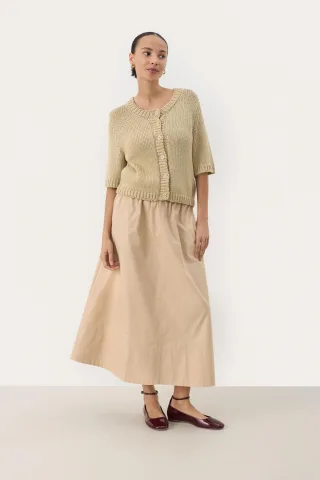 Strickjacke Gerade Passform beige