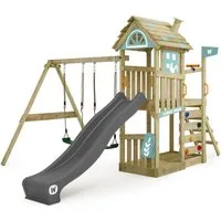 Wickey Spielturm FarmFlyer mit Rutsche, Anbaumodulen & Spielhaus in Bauernhof-Optik, Perfekt für kleine Abenteurer mit 10 Jahren Garantie*
