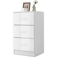 COSTWAY Nachttisch (1-St), mit 3 Schubladen, Büroschrank Beistelltisch 37x34x66,5cm