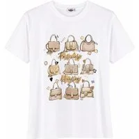 ITALY VIBES Kurzarmshirt - T-Shirt - Shirt kurzarm Damen - stylischer Front Print ONE SIZE / passend für Größe S - L