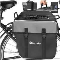 tectake Fahrradtasche Satteltasche mit Gepäckträger-Befestigung und Reflektorstreifen, für den Gepäckträger