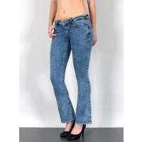ESRA Bootcut-Jeans Schlaghose Damen Bootcut Jeans Stretch Hose mit niedrigem Bund B4 Damen Jeans Bootcut Hose Flared Leg Jeans Wide Leg Jeans weites Bein