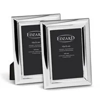 EDZARD Bilderrahmen Florenz, 2er Set für 10x15 cm Foto - edel versilberte Fotorahmen