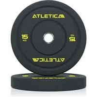 ATLETICA Hantelscheiben High Temp Bumper Plates, Paar, Hochwertiger Gummi, 30 kg