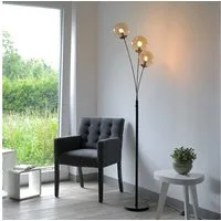 OTTO home Stehlampe Nellin, ohne Leuchtmittel, Stehleuchte mit großen Glaskugeln amberfarben oder opal matt weiß