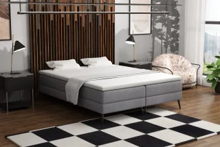 Boxspringbett Schlafzimmerbett BREST 200x200cm Stoff Soro Grau