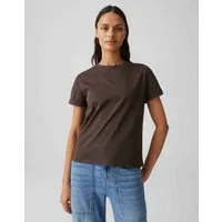 OPUS T-Shirt SERZ Regular T-Shirt aus Organic Cotton gerade geschnitten mit Rundhalsausschnitt und Herzstickerei