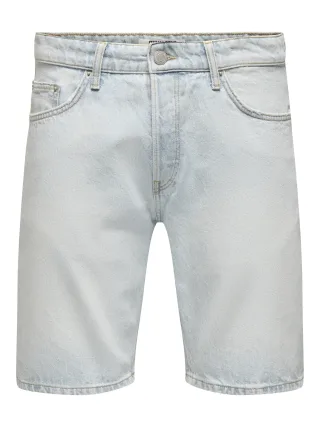 ONLY&SONS - ONSEDGE LB 3662 DOT DNM SHORTS Light Blue Denim - Gr. - XL