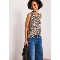 STREET ONE Shirttop Sommershirt mit Zebra-Print