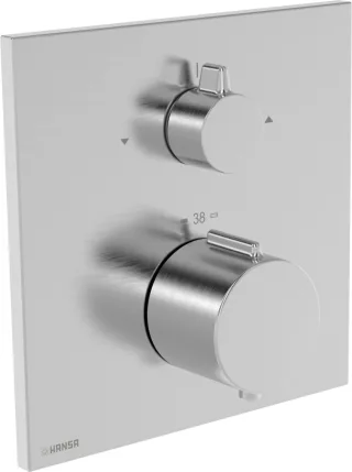 Hansa FM-Set f. zwei Abgänge HANSAEASYTHERM, 8114 Rosette eckig Stahl gebürstet, 8114926280 8114926280