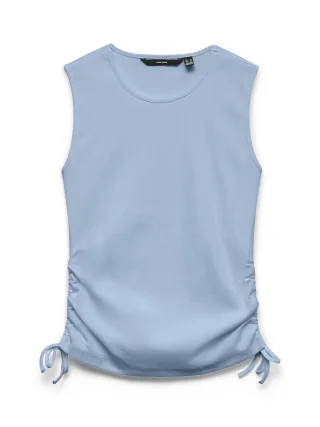 VERO MODA - VMKENNEDY SL O-NECK TOP JRS Cashmere Blue - Gr. - XS