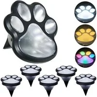 VIVIHEYDAY LED Solarleuchte 3/6 Stück Solar Bodenleuchten mit Pfotenabdruck, Solarleuchten, für Garten, Led Solar Gartenleuchten, Solarlampen, für Garten Rasen Gehweg Patio