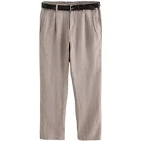 Next Leinenhose Signature Straight Fit Hose mit Fischgrätmuster (2-tlg)