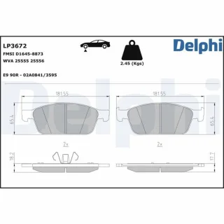 Delphi Bremsbel?ge vorne Ford Tourneo Transit LP3672