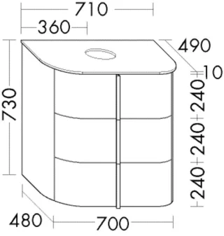 Burgbad Waschtischunterschrank Lavo 2.0 T. 730x710x495 Eiche Dekor Nachtschwarz, SFZW071F7330 SFZW071F7330