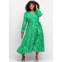 sheego by Joe Browns Etuikleid Maxikleid Langarm mit floralem Alloverdruck