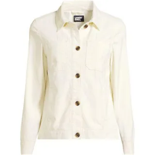 Leicht verkürzte Cordjacke für Damen, Damen, size: regular, Elfenbein, Baumwoll-Mischung, by Lands' End