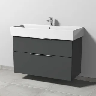 Sanipa 3way Waschtischunterbau zu Duravit Vero Air Waschtisch mit 2 Auszügen, Anthrazit-Matt UM43522