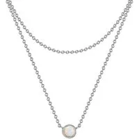 Glanzstücke München Kette mit Anhänger GSM1194 (1-tlg), Kette mit Anhänger Sterling Silber Opal (synth)