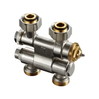 Oventrop Anschlussarmatur 1184025 G 3/4 ÜMxG 3/4 AG, Ein-/Zweirohrarmatur