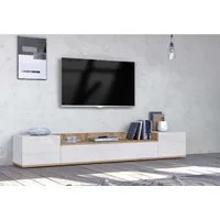OTTO home Lowboard BOLSENA,TV-Kommode, TV-Möbel,TV-Bank, 4 Fächer und offenes Ablagefach (1 St), Breite 200 cm,stehend/hängend,Fronten Hochglanz lackiert,Made in Italy