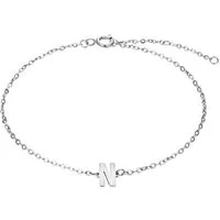 BUNGSA Armband N - Buchstaben Armkette aus Edelstahl Silber Unisex (1 Armband, 1-tlg), Bracelet Armschmuck