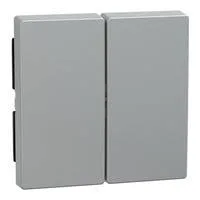 Wippe zweiteilig für Serien-, Doppelwechselschalter- und Doppeltaster-Einsatz aluminium, Retail