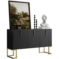 Merax Sideboard mit 3 Türen und verstellbaren Einlegeböden, Kommode mit Metallsockel,Anrichte,Buffet,TV-Schrank