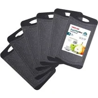 NEOFLAM® Schneidebrett Flutto Antibakterielles Frühstücksbrettchen Set 6tlg. - Granit/Schwarz, Kunststoff (PP), (6-St)