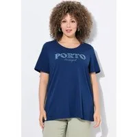 Ulla Popken T-Shirt T-Shirt A-Linie V-Ausschnitt Glocken-Halbarm