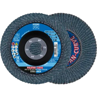 PFERD TOOLS Trenn-/Fächerscheiben-Set PFR 125 M Z40 SGP CURVE / EHT 125-1,0 SG STEELOX für Stahl/Edelstahl - 69198304
