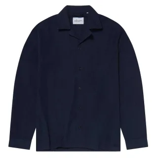 Albam - Hemd für Herren, Revere Kragen, Langärmlig (Dunkel-Marineblau)
