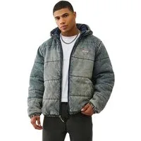 True Religion Winterjacke Jacke True Religion Washed denim Puffer