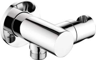 Neuesbad Serie 310 Eckanschluss Verstellbar mit Dusche Halterung, Rund, Chrom NB1DENAC057K1