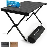 Nordmut Campingtisch Outdoor Tisch klappbar 110x70 cm höhenverstellbar Aluminium (kratzfeste Tischplatte für Camping Garten Balkon & Festival), wetterfester Klapptisch mit Tragetasche bis 50 kg belastbar