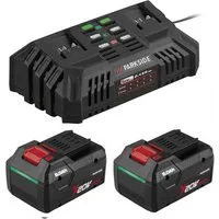Parkside Doppel Ladegerät PDSLG 20 mit 2 x Akku 8.0 Ah PAPP Performance Akku Starter-Set