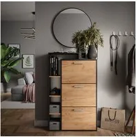 Vicco Schuhkipper Orlando, Goldkraft Eiche/Anthrazit, 80 x 128.3 cm mit 3 Fächern (1 St)