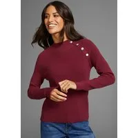 Laura Scott Strickpullover kuscheliger Winterstrick mit Knopfdetail und Stehkragen