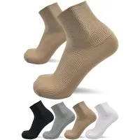 sogzz Diabetikersocken 6-12 Paar Kurzsocken ohne Gummi ohne Naht 80% Baumwolle Damen Herren (Diabetiker Socken kurz ohne Gummibund, 6-Paar)