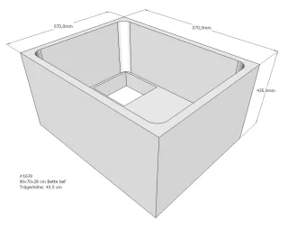 Neuesbad Wannenträger für Bette tief 90x70x28 SD21092