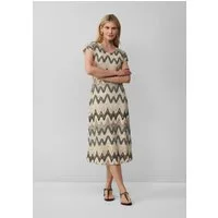 s.Oliver Midikleid Kleid Gemustertes Etuikleid aus Häkeljersey