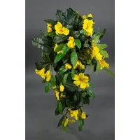 Kunstranke Hibiskusranke 70cm ZF Kunstblumen künstliche Blume Pflanze künstlicher Hibiskus, Seidenblumen Roß, Höhe 70 cm, Gelb