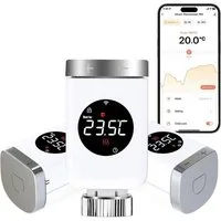 Salcar Heizkörperthermostat Heizkörperthermostat TRV801W Thermostat Heizung Smart LCD WiFi, Thermostat kompatibel mit Amazon Alexa & Google Assistant
