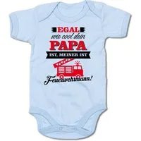 G-graphics Kurzarmbody Egal wie cool dein Papa ist, meiner ist Feuerwehrmann! Baby Body mit Spruch / Motiv / Aufdruck • zur Geburt / Babyparty
