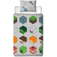 Minecraft Kinderbettwäsche Bettwäsche Set für Einzelbett - Einzelbett-Set für kleine Baukünstler