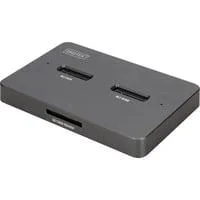 Dual M.2 NVM SSD Docking Station, Dockingstation schwarz, USB-C, M2 SSD, SD-E