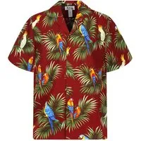 KY's Hawaiihemd "Kakadu" Herren Kurzarm Baumwolle Kokosknöpfe Original Hawaii