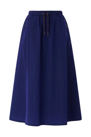 Rich & Royal - Midi Skirt with Details midnight blue - Gr. - 38