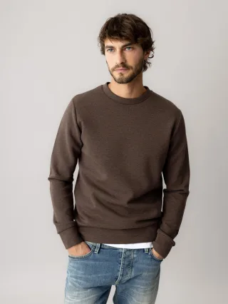 mos mosh gallery - MMGAbel Crew Neck Sweat chocolate brown melange - Gr. - XL